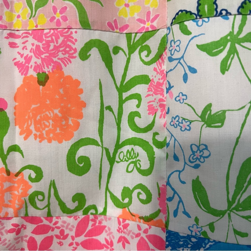 Vintage 70s Lilly Pulitzer Patchwork Midi Skirt Sz 10 Floral Bunnies Berries - Picture 12 of 16